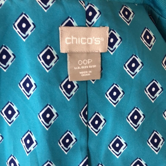 Chico’s Algiers Blue Pleat Back Topper Cotton Jacket New Size 00P US Size 0/2 P - Picture 6 of 7
